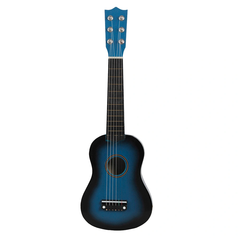 21 Inch Folk Acoustic Guitar Beginner Music Instrument 6-String Guitar for Home School Kids Music Class Supplies (Blue)
