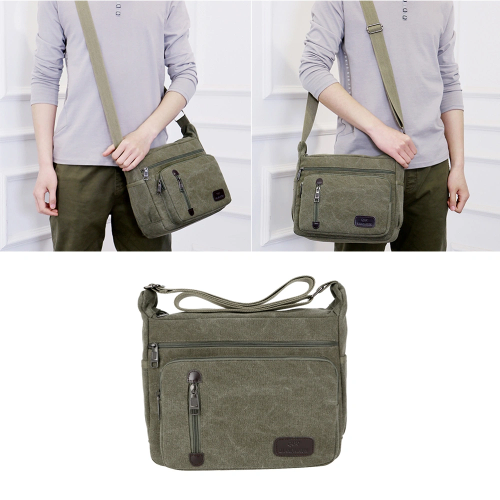 Green Mens Canvas Shoulder Messenger Bag Crossbody Satchel Travel Man's Bags