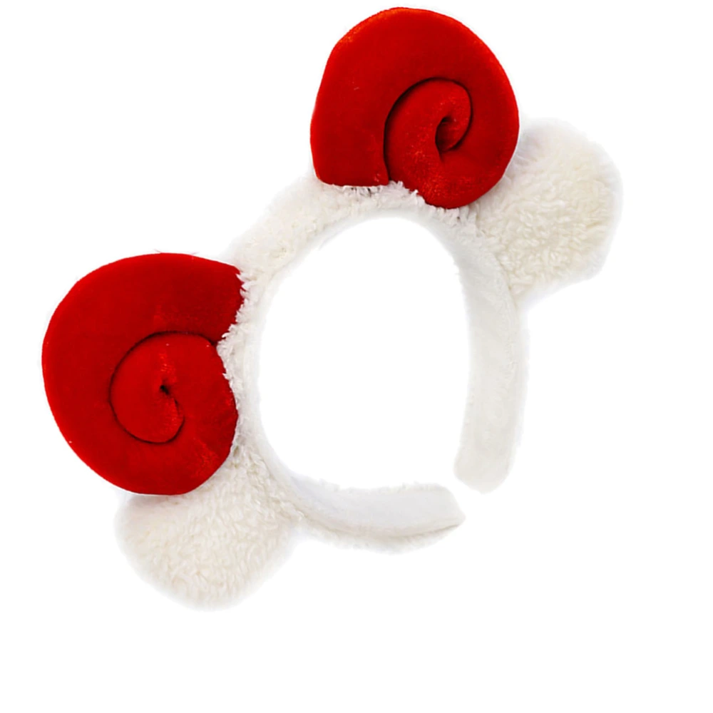 Red Shofar Hair Hoops Decorative Headband Adorable Sheep Horn Hair Bands Sheep Ears Head Hoops Party Favors Supplies Decorations