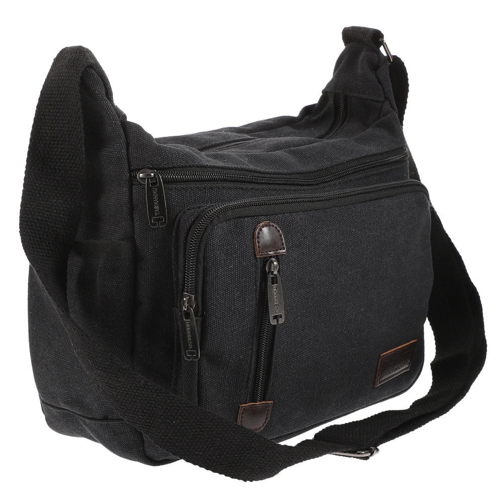 Black Mens Canvas Shoulder Messenger Bag Crossbody Satchel Travel Man's Bags