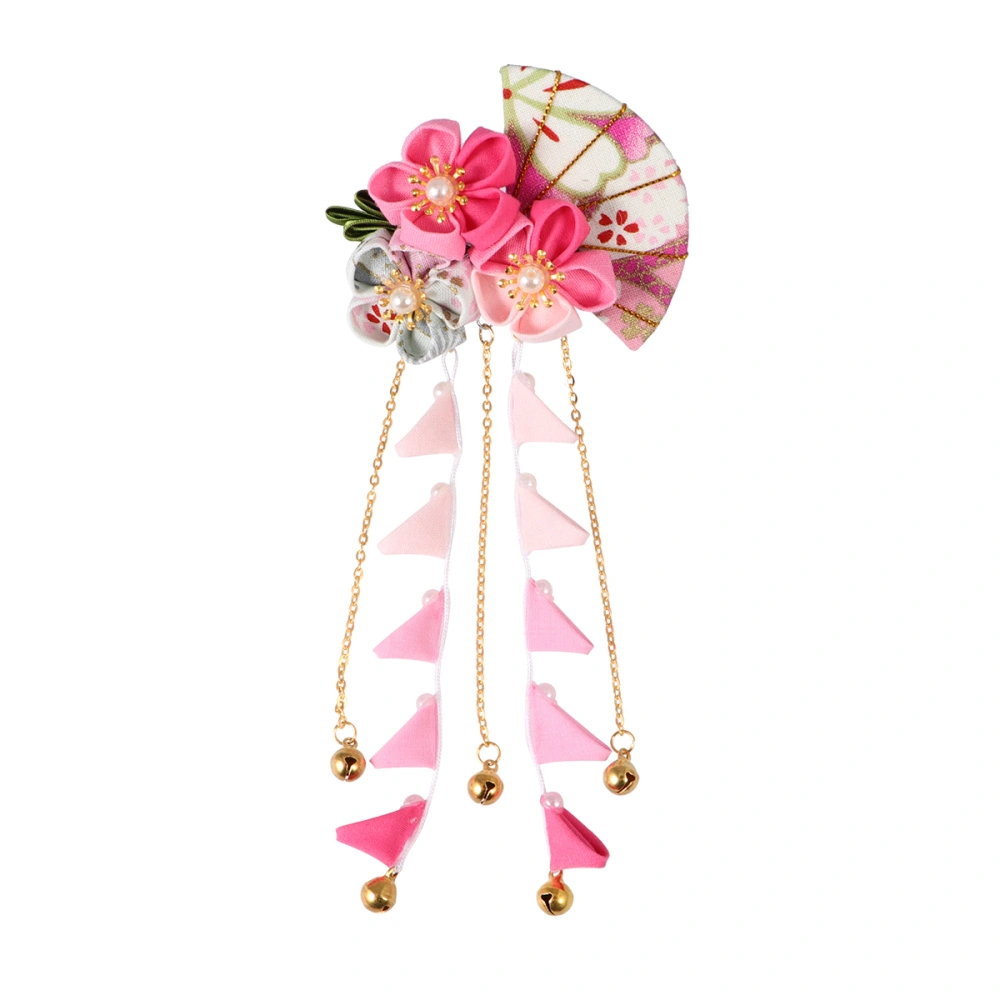 1pc Japanese Style Hairpin Long Tassel Hair Clip Classical Bridal Headdress Wedding Hair Decoration for Women Pink