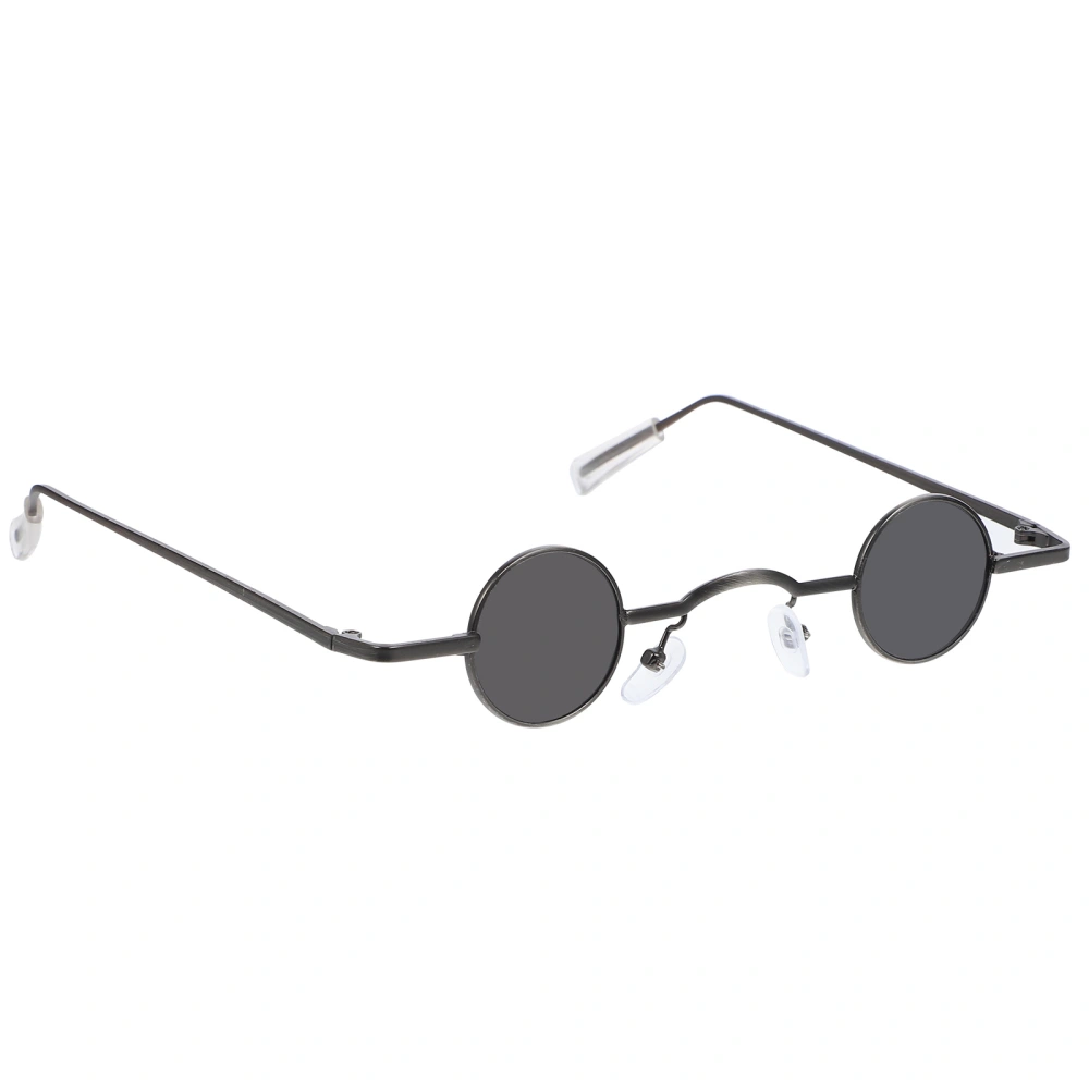 Small Round Frame Sunglasses Creative Eyeglasses Decorative Party Glasses Beach Eyewear for Men Women (Black)