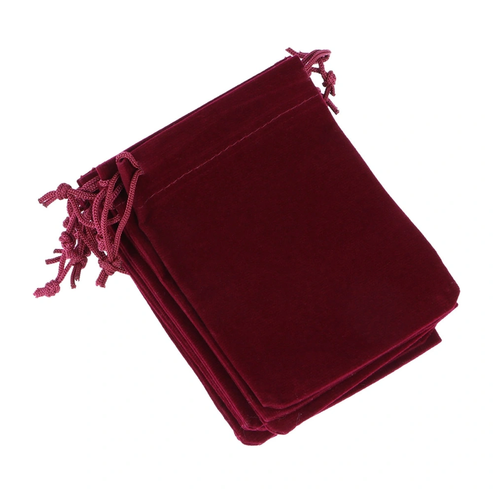 10pcs 9*12cm Drawstring Wedding Favor Gift Bags Candy Bags Jewelry Pouch (Wine Red)