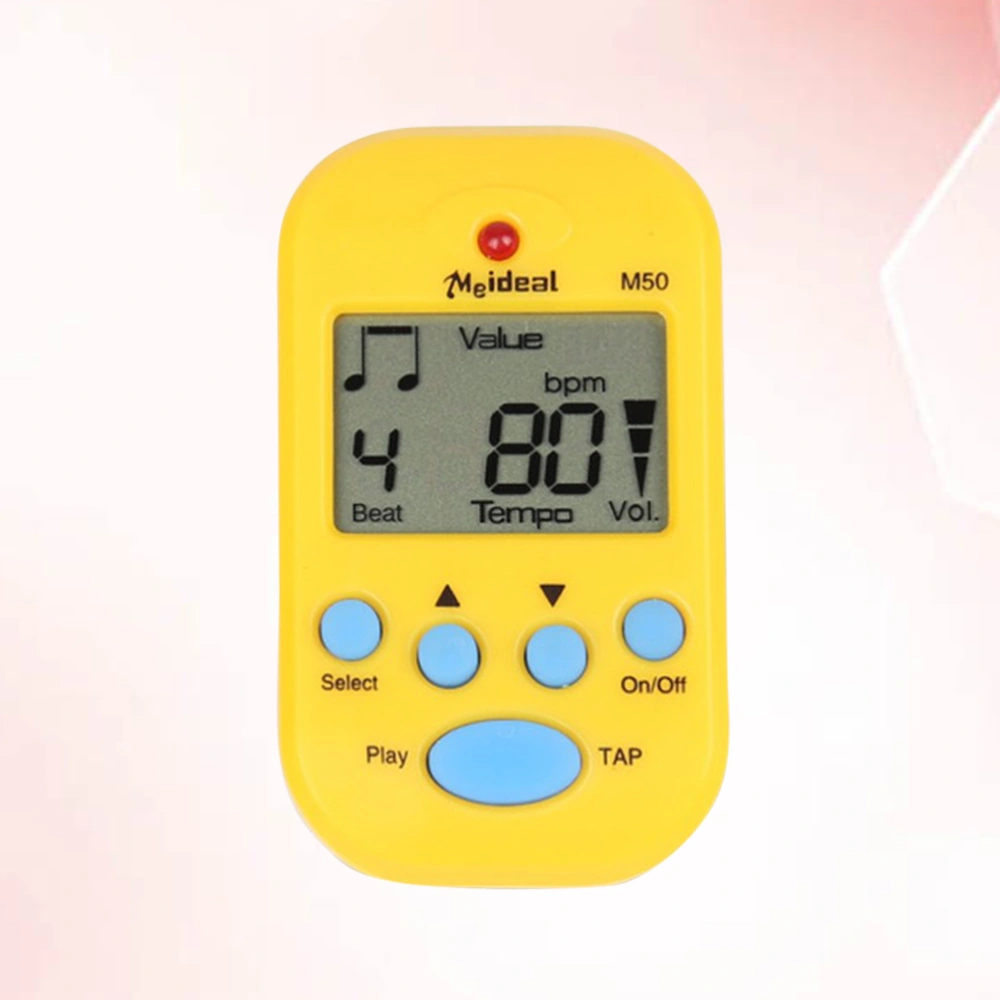 Guitar Digital Beat Tempo Universal Mini Metronome Mechanical Metronome High Accuracy with Clip (Yellow)