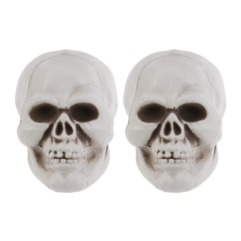 2pcs Halloween Artificial Skull Scared Skull Ornament Ghost House Props Party Supplies (5)