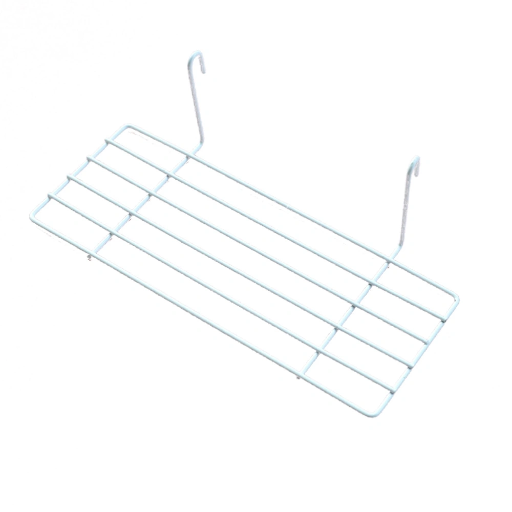 25x10cm Wire Storage Basket Rack Straight Shelf for Grid Panel Display (White)