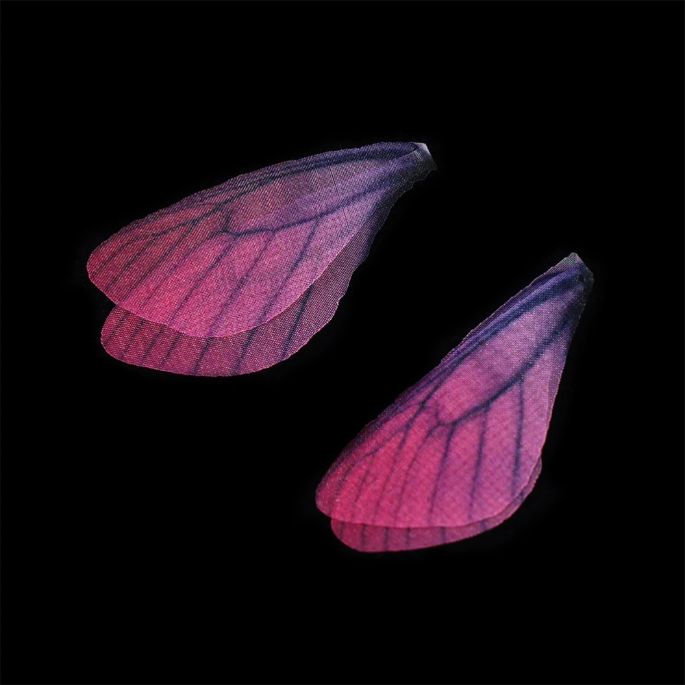 50Pcs DIY Handmade Simulated Dragonfly Wings Decors Cloth Art Dragonfly Wings Craft for Decor(Pink Purple)