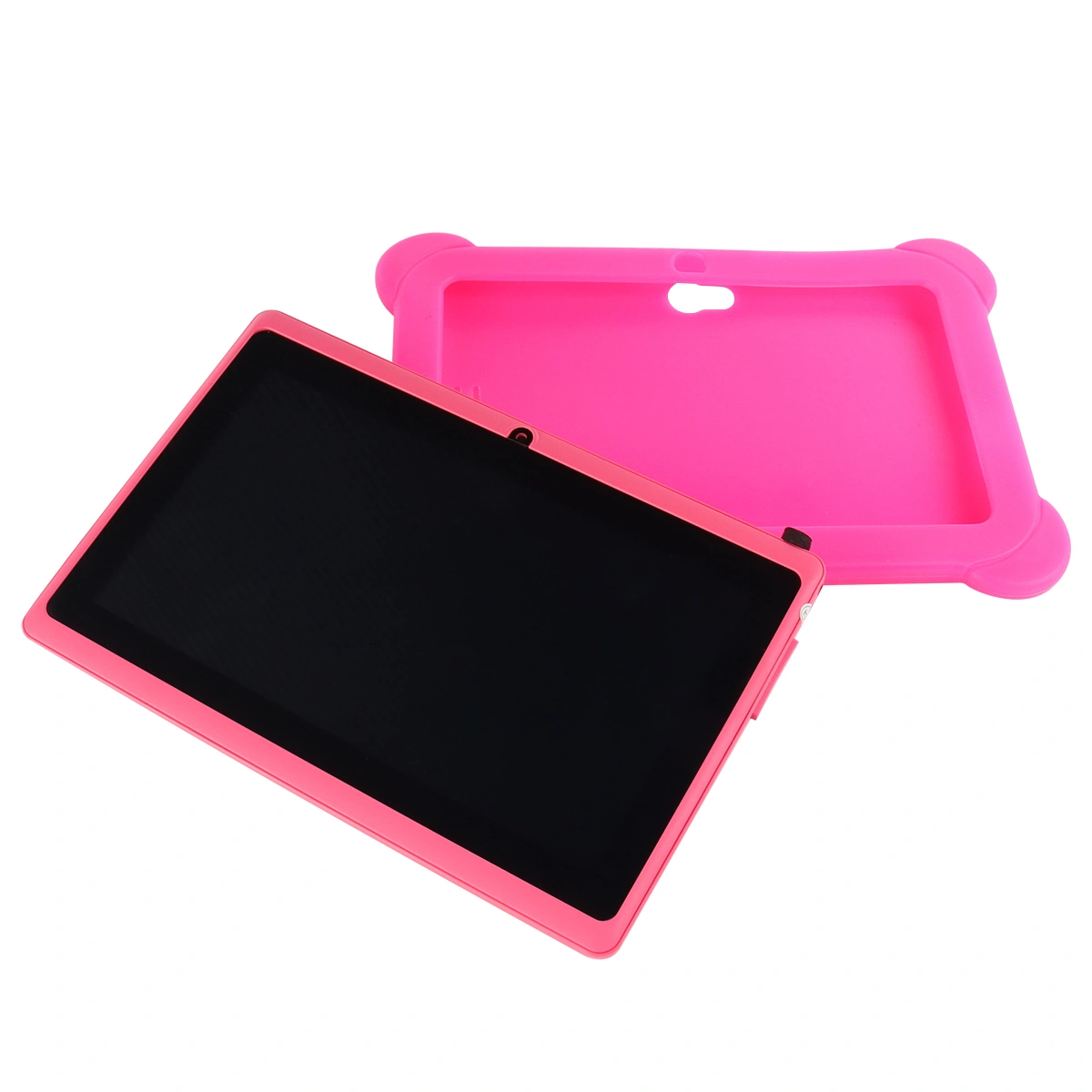 Kids Safe 7" Quad-Core Tablet 512M+8GB WIFI  Dual Cameras Kid-Proof Case with US Plug (Pink)