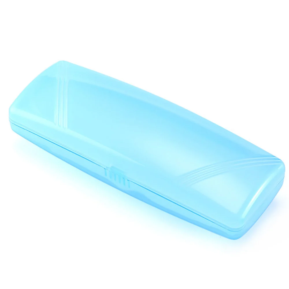 5pcs Portable Plastic Eyeglasses Box Anti-pressure Glasses Case Transparent Sunglasse Protectors for Man Woman (Sky-blue)