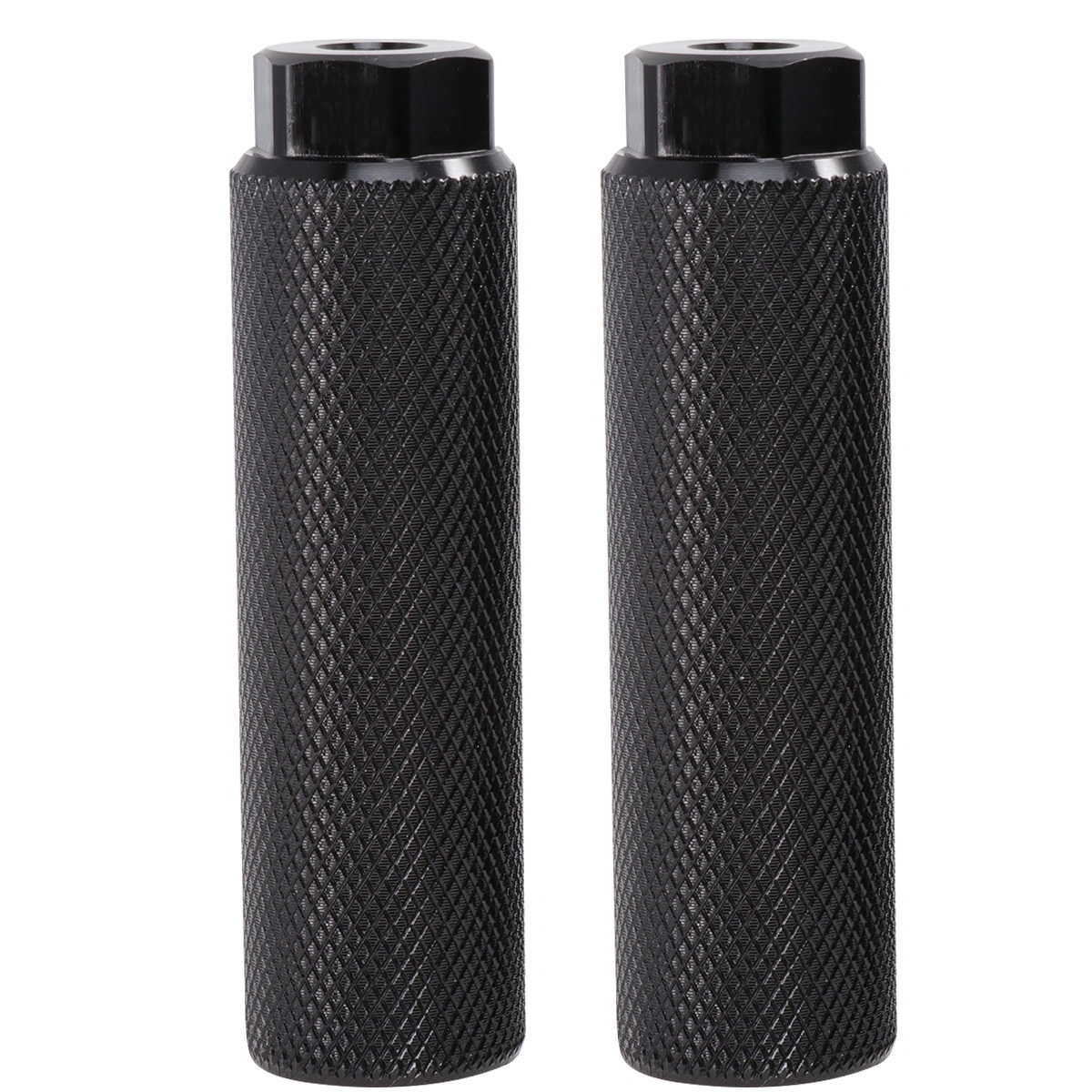 1 Pair Aluminum Alloy Bycicle Pedal Bike Sturdy Cylinder Seat Axle Stunt Pegs Mountain Bike Accessory with Big Hole (Black)