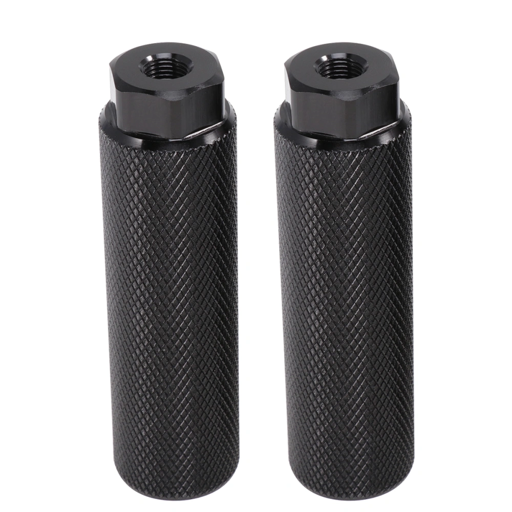 1 Pair Aluminum Alloy Bycicle Pedal Bike Sturdy Cylinder Seat Axle Stunt Pegs Mountain Bike Accessory with Big Hole (Black)