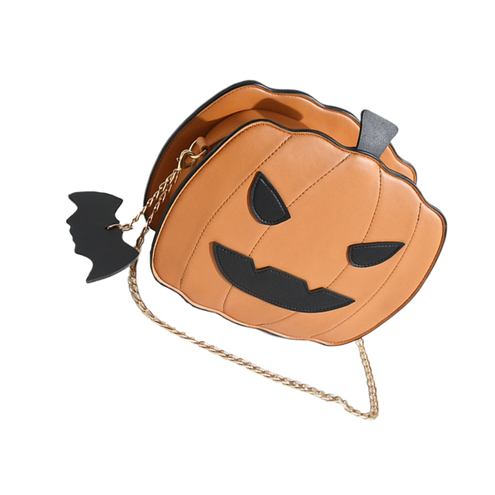 Halloween Casual Crossbody Bag Pumpkin Crossbody Bag Little Devil Shoulder Bag Messenger Bag Handbag for Student Girls Ladies (Brown)