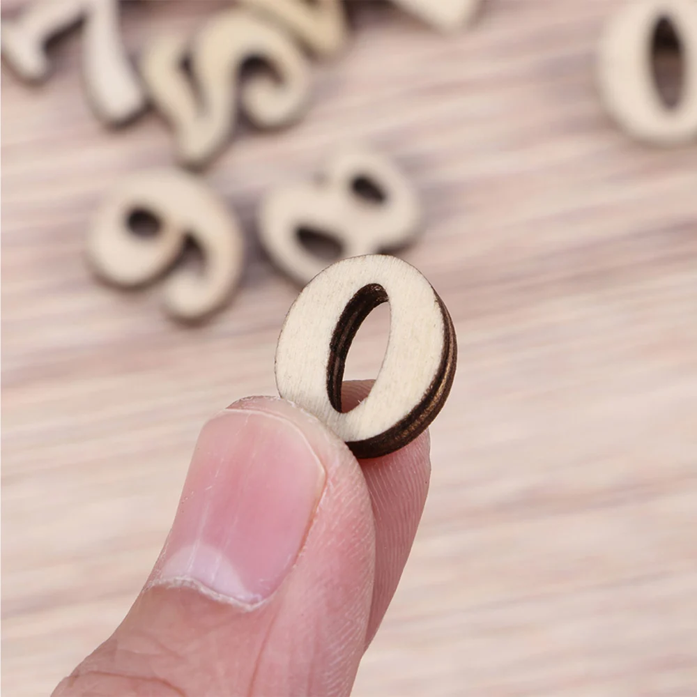 200pcs 15mm DIY Doodle Educational Toy Small Natural Wooden Slice Scrapbooking Embellishments DIY Craft Decor (Number Pattern)