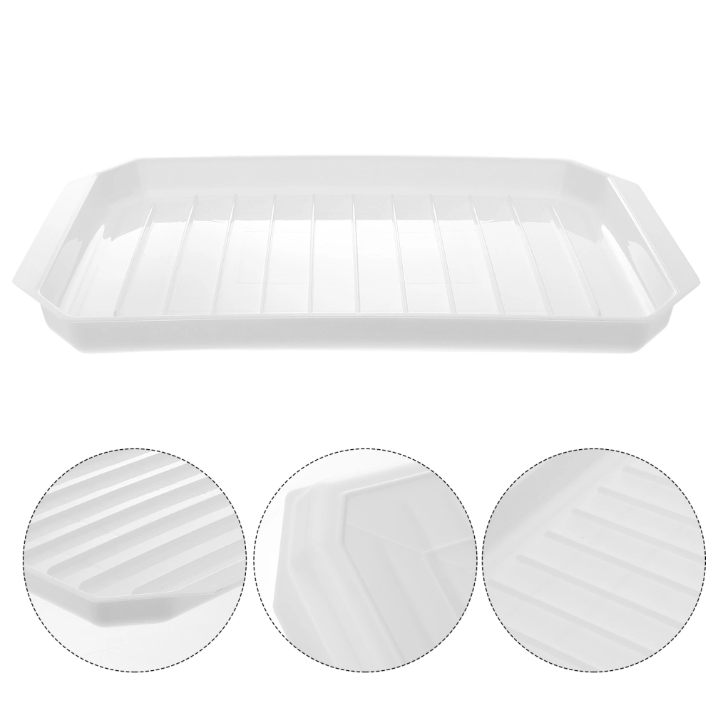 2 Pcs Microwave Bacon Baking Tray Useful Eggs Sausage Rack Kitchen Cooking Tools Accessories (White)