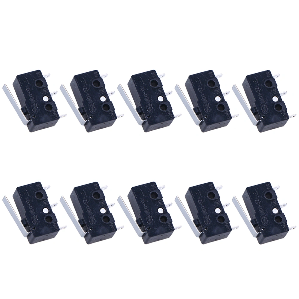 12pcs Limit Switch Waterproof Momentary Push Button Switch 3 Long Hinge Lever Micro Switch (Black)