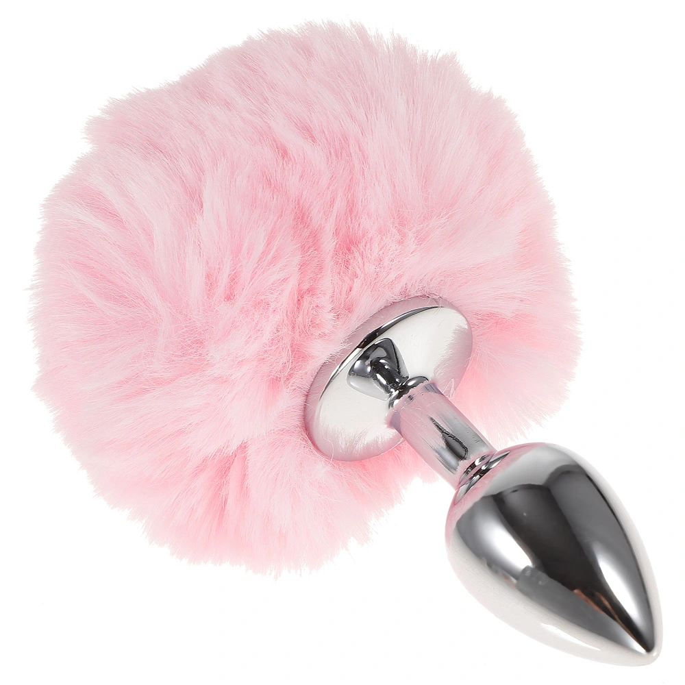 1pc Rabbit Tail Butt Plug Anal Plug Sexy Fluffy Anal Trainer Toy Anal Beads Prostate Massager for Men Women (Pink)