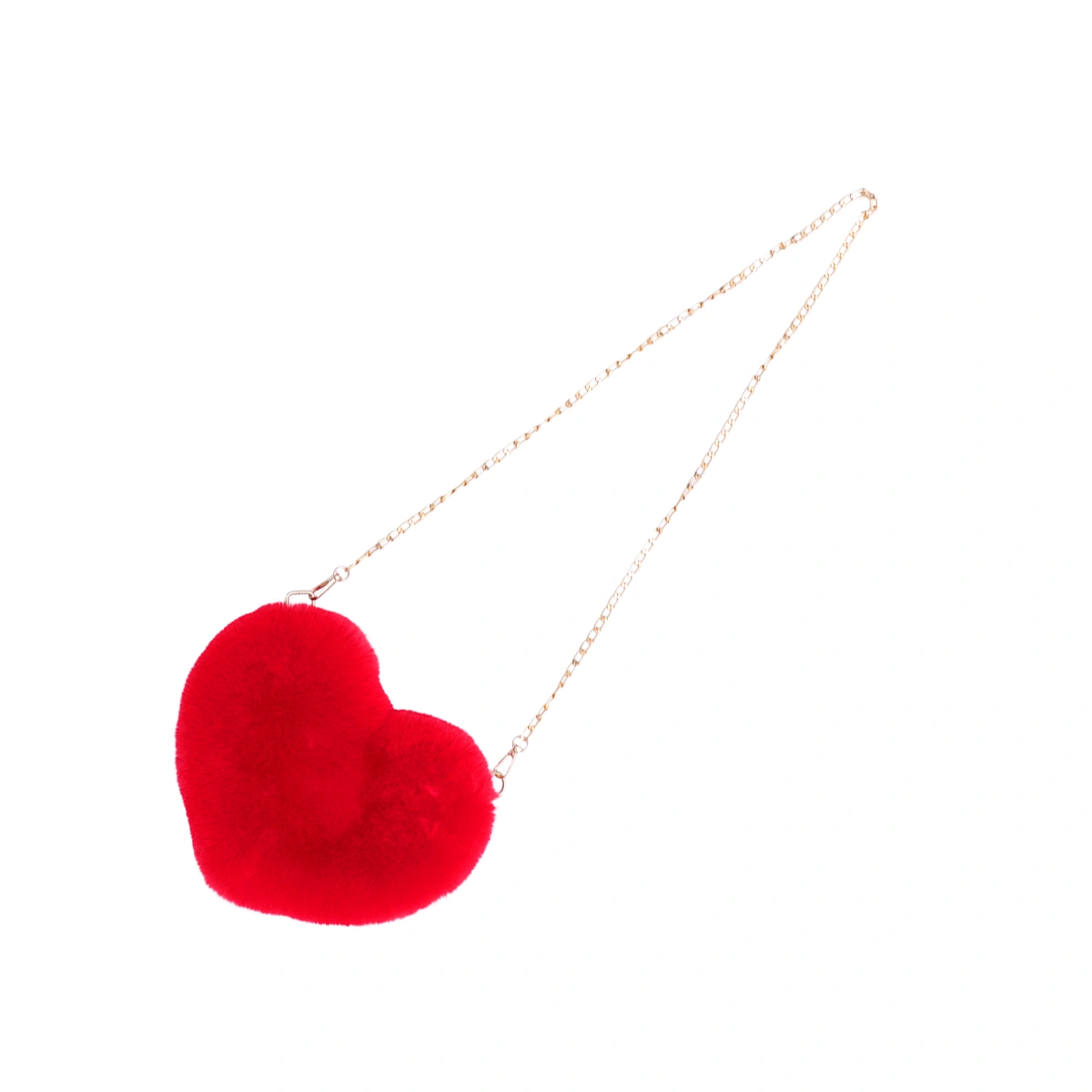 1PC Crossbody Bag with Chain Plush Peach Heart Shape Bag Chain Messenger Bag Stylish Women Shoulder Bag Portable Women Shoulder Bag for Women Lady Use Red