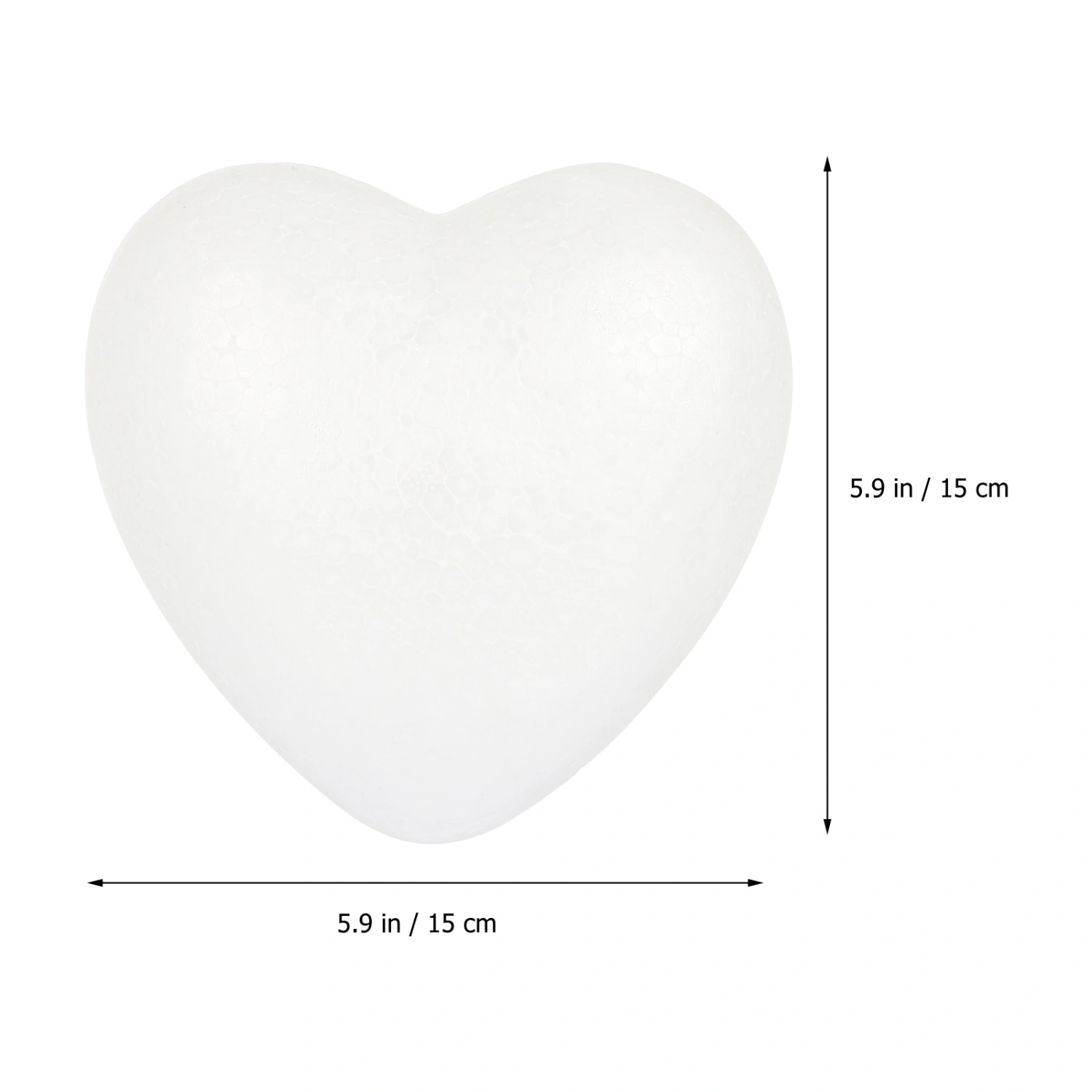 Craft Hearts Heart-Shaped Polystyrene Ball for Arts and Craft Use DIY Ornaments Wedding Decorations 15cm (White)