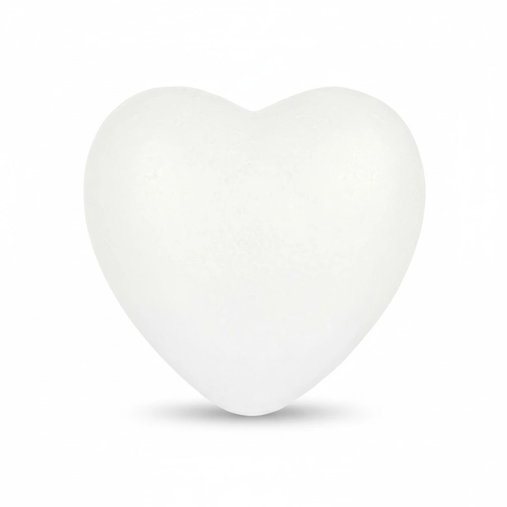 Craft Hearts Heart-Shaped Polystyrene Ball for Arts and Craft Use DIY Ornaments Wedding Decorations 15cm (White)