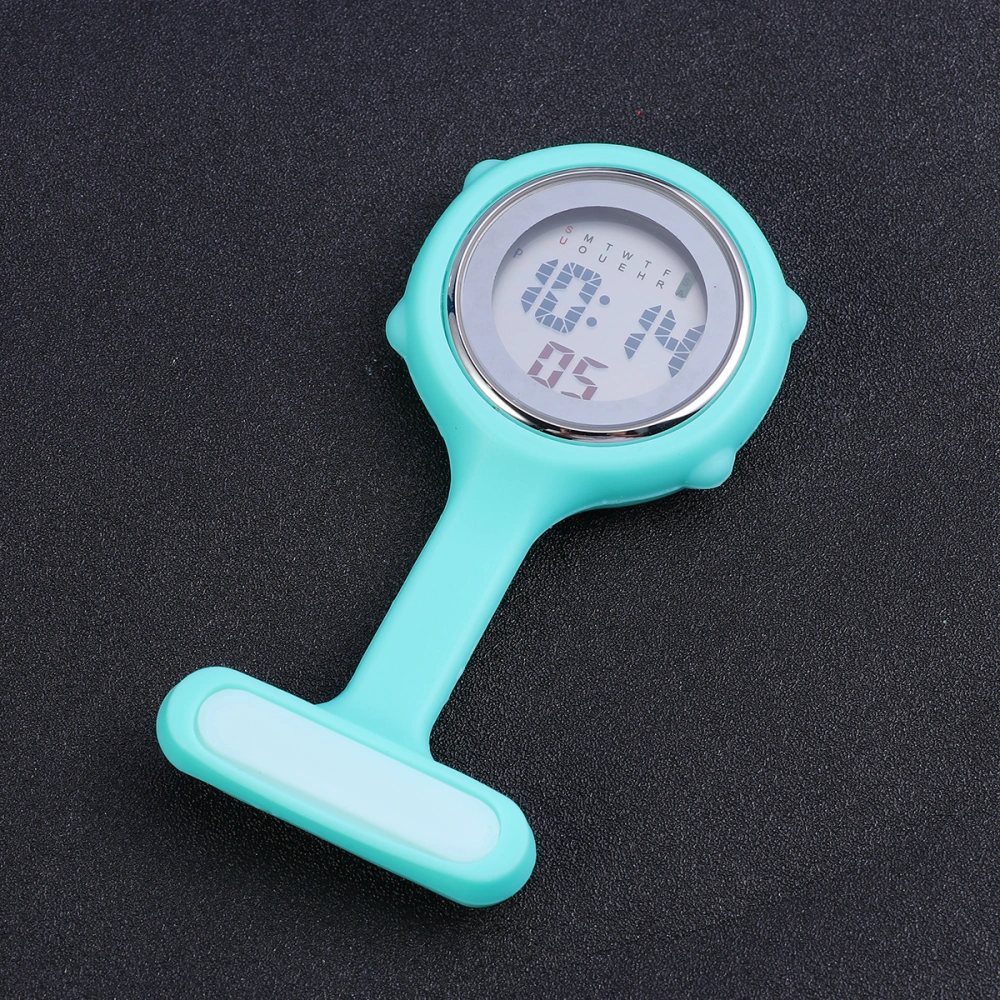 1PC Silicone Nurse Watch with Pin Medical Portable Watch Brooches Paramedic Medical Brooch (Light Green)