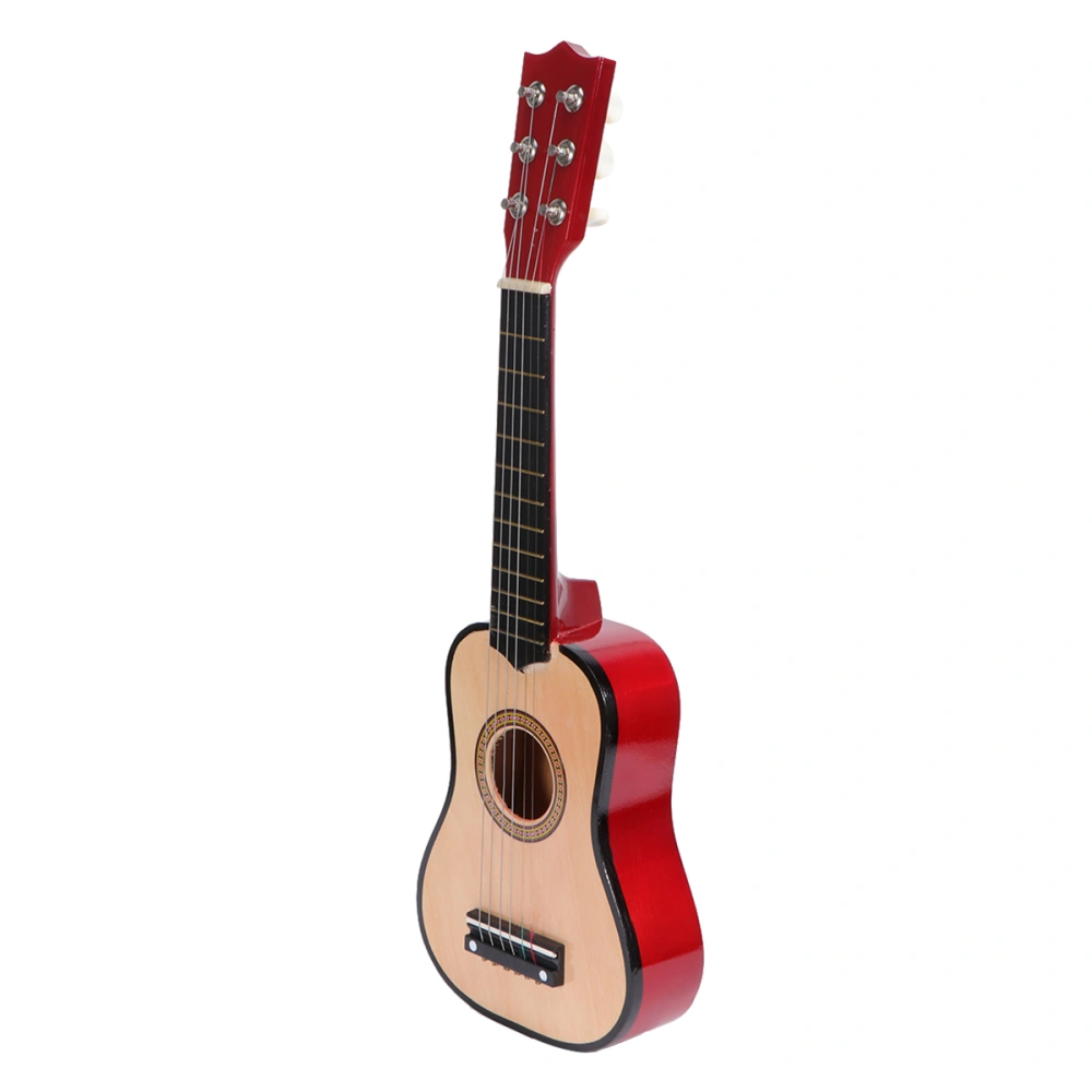 21inch Acoustic Guitar Mini Guitar Musical Instrument Wooden Craft for Beginner Children (Beige)