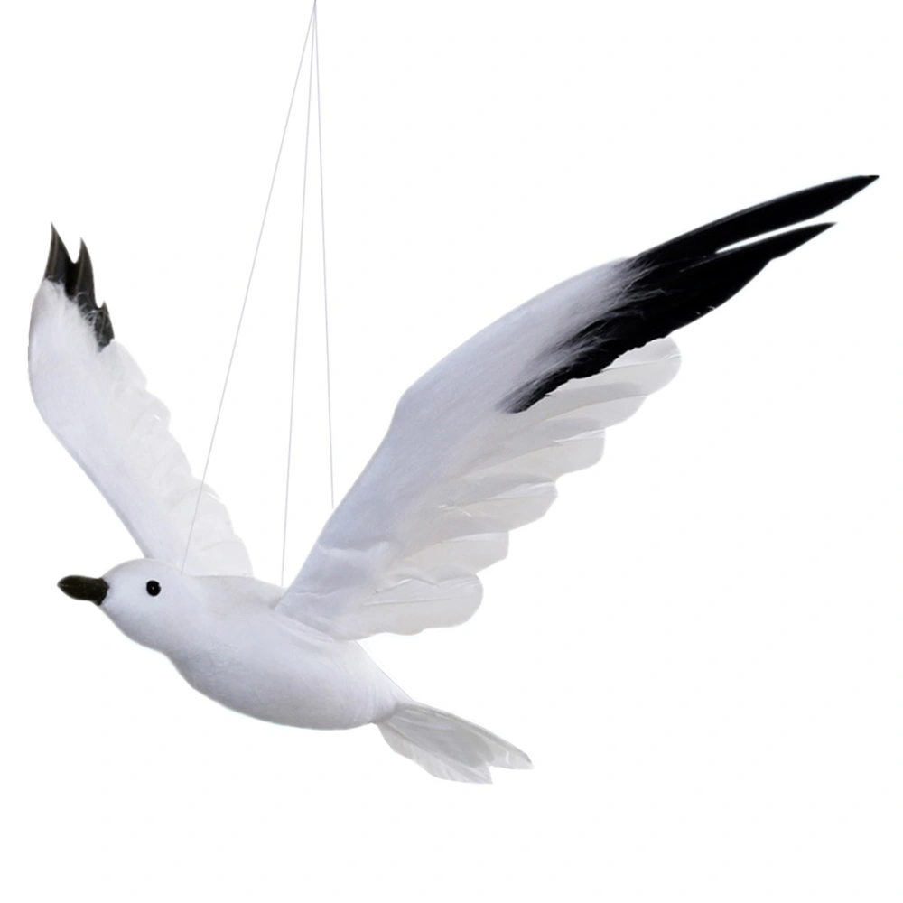 1Pc Creative Seagull-shaped Pendant Emulational Seagull Decor Model Artificial Volant Seagull Design Hanging Ornament for Party Wedding - Size M