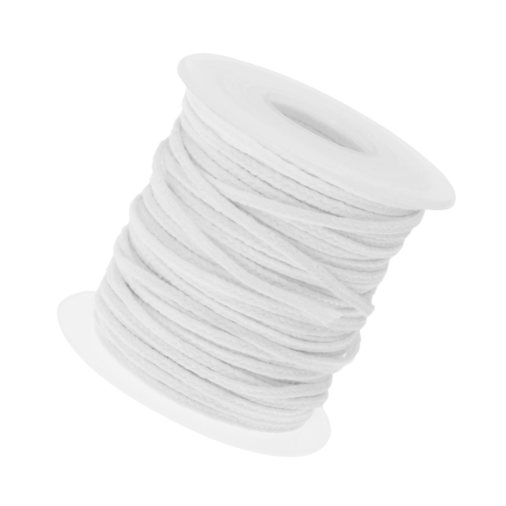 1 Roll 30 Meter Pre Waxed Wicks Candle Making Material DIY Cotton 32 Strands Braided Candle Wick Spool for DIY Candle (White)