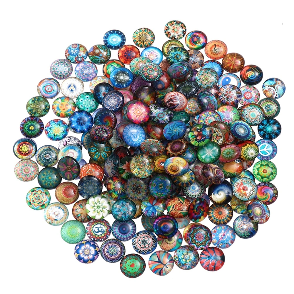 100pcs 12mm Mixed Round Mosaic Tiles for Crafts Glass Mosaic Supplies for Jewelry Making