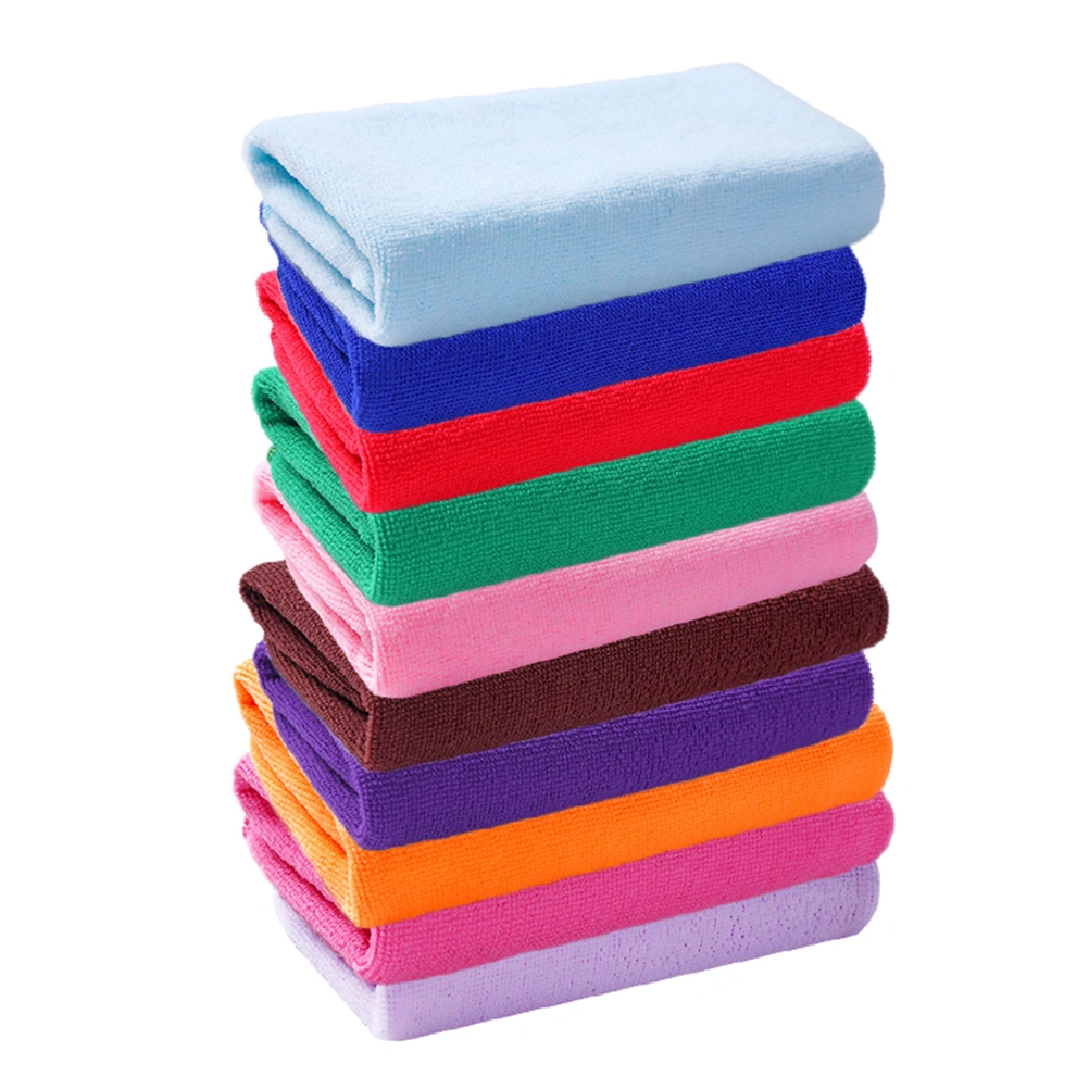 10pcs/pack Microfiber Hand Towels Washcloths in Assorted Color Fast Dry Cleaning Cloths 25x25cm (Mixed Color)
