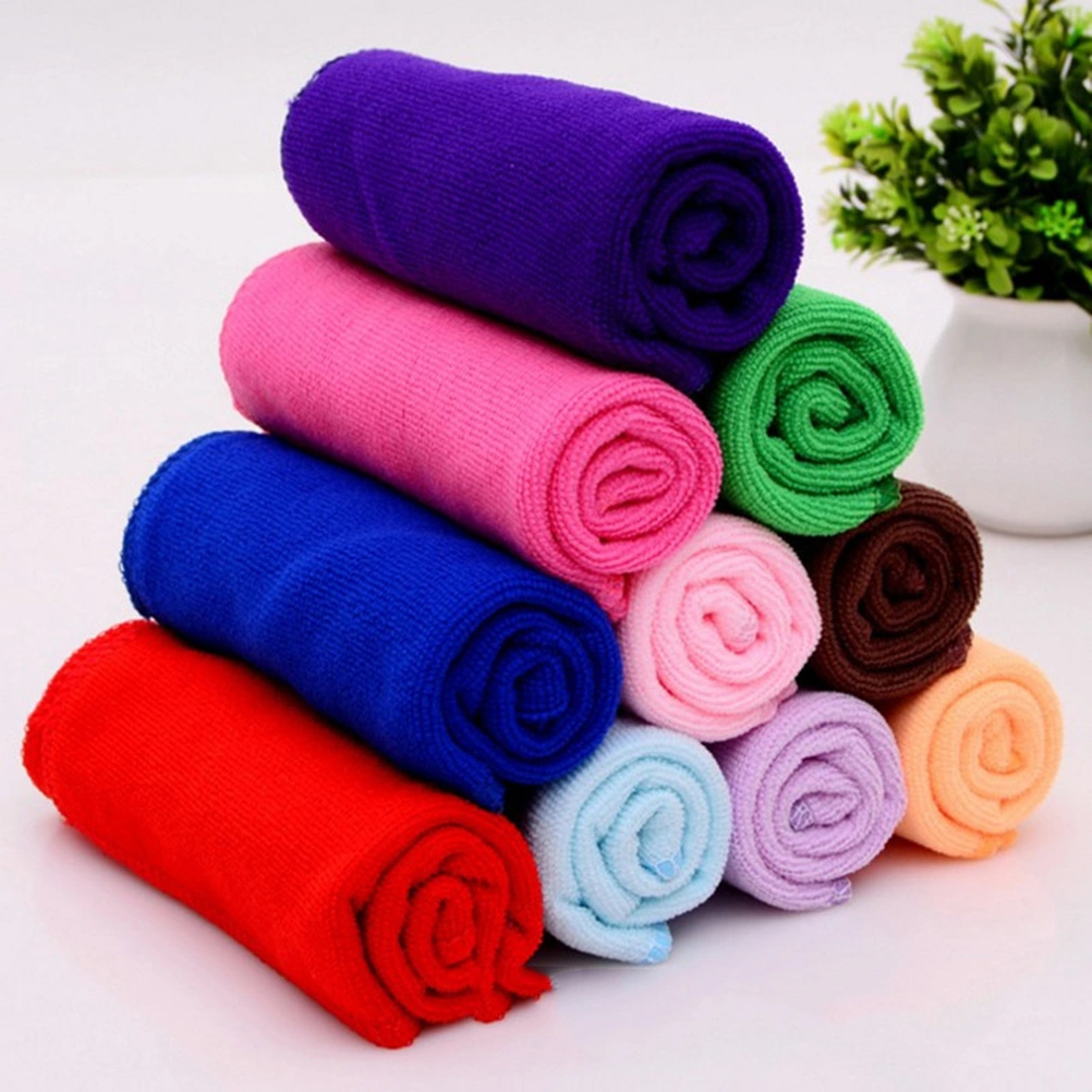 10pcs/pack Microfiber Hand Towels Washcloths in Assorted Color Fast Dry Cleaning Cloths 25x25cm (Mixed Color)