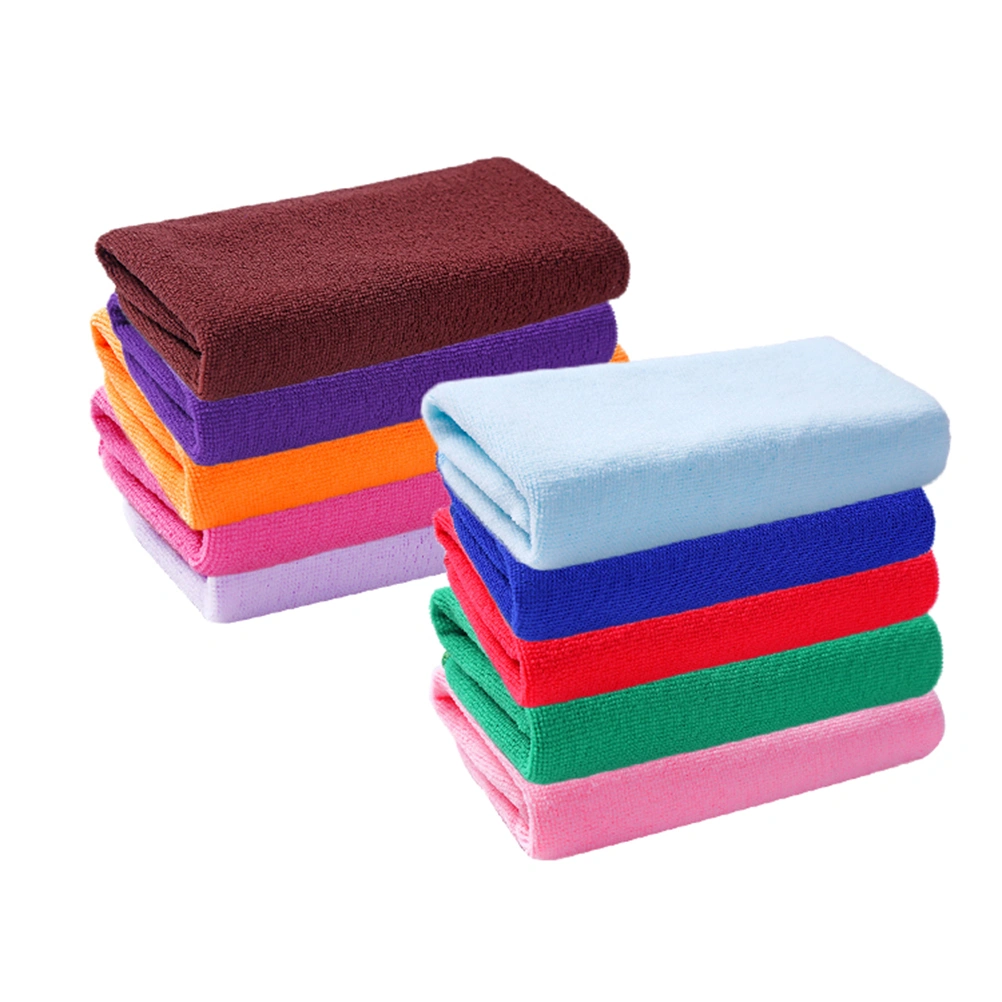 10pcs/pack Microfiber Hand Towels Washcloths in Assorted Color Fast Dry Cleaning Cloths 25x25cm (Mixed Color)