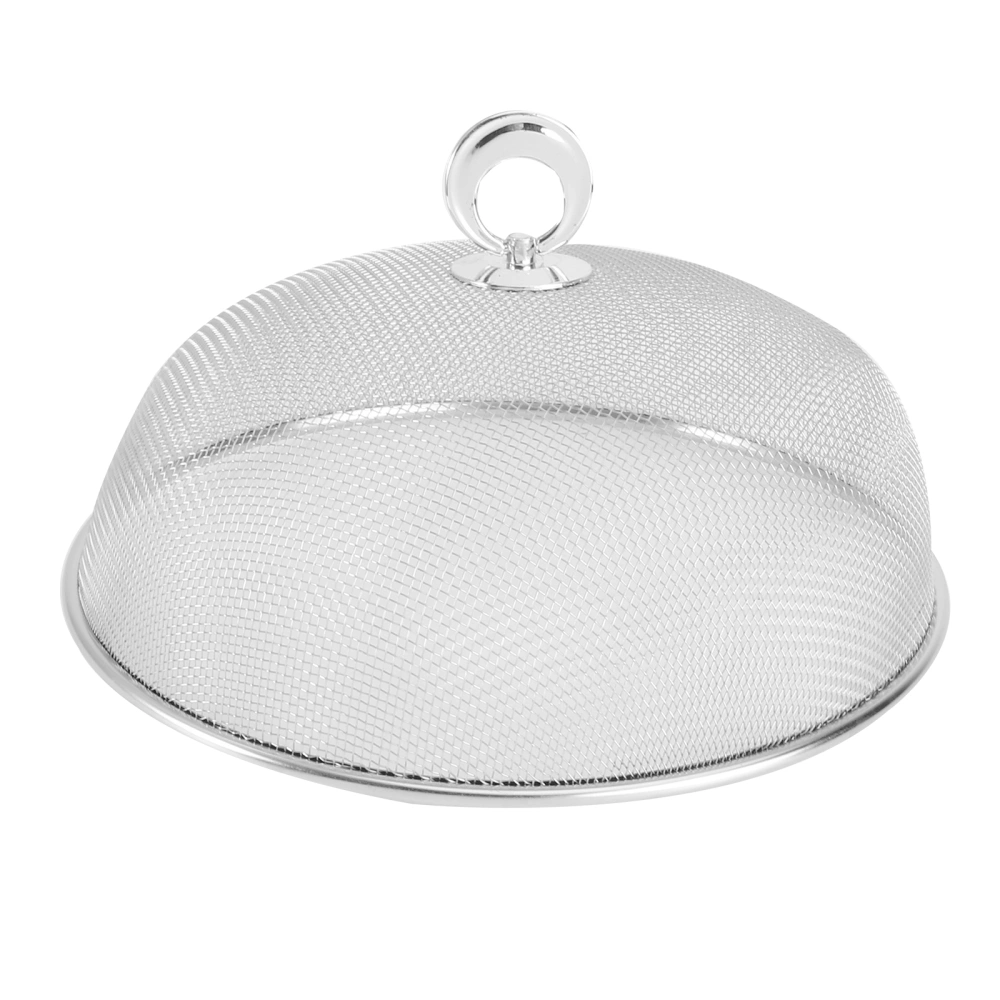 1pc Stainless Steel Food Cover Foldable Circular Food Cover Food Tent for Home (Silver Diameter 24CM)