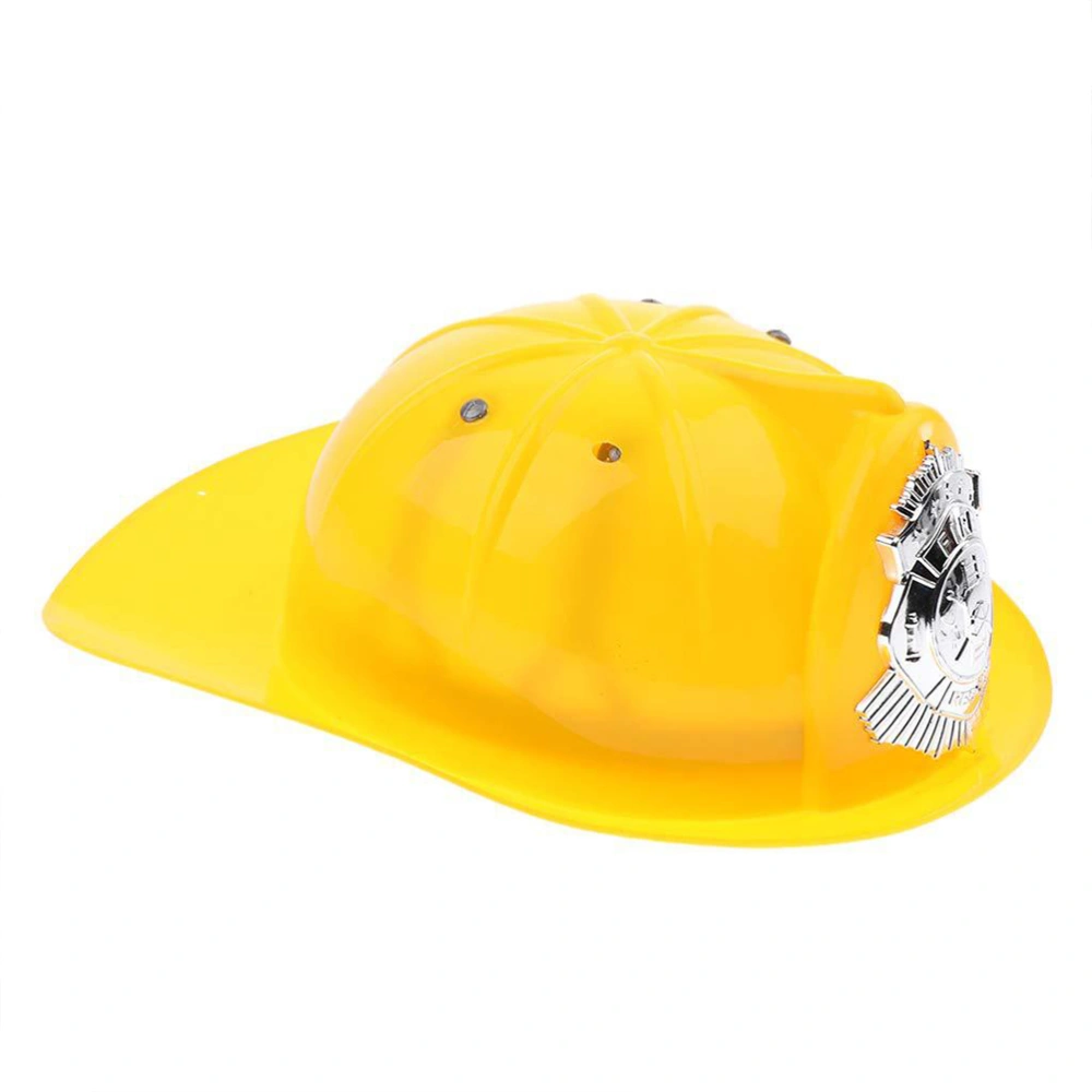 1PC Kids Fire Safety Hat Toy Plastic Role Play Safety Helmet Toy Cosplay Performance Props Plastic Environmental Clothing Accessories for Kids Playing Yellow