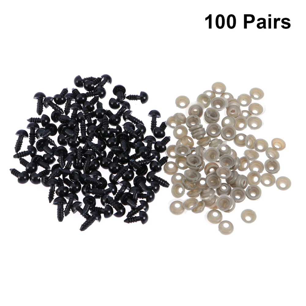 100PCS Plastic Eyes and Gasket 8MM Plastic Safety Eyes Doll Eyes for Teddy Bear Doll Stuffed Animals Puppet Doll Making