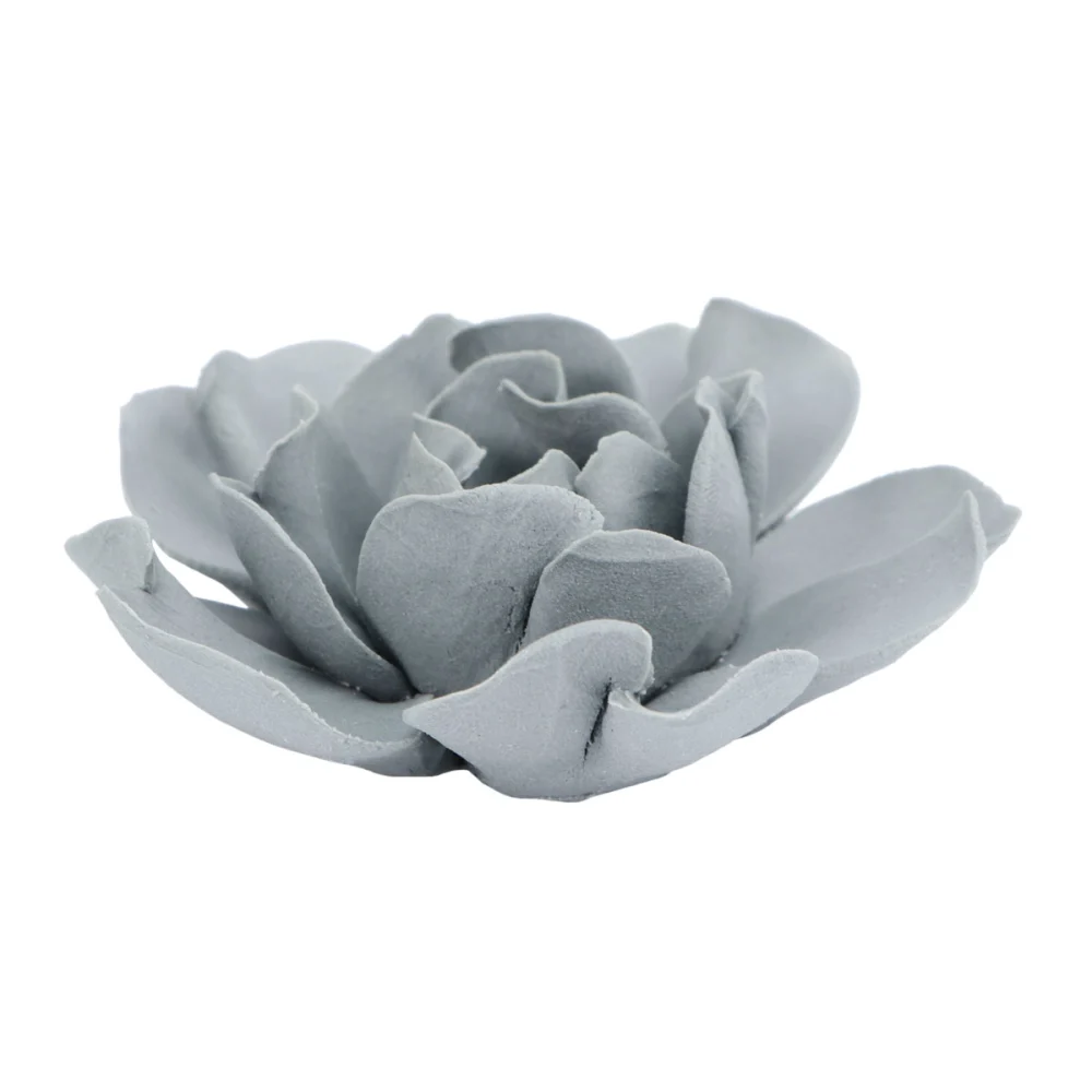 Handmade Ceramic Flower 3D Wall Hanging Ceramic Grey Lotus Peony Hanging Ornament Ceramic Craft Gift Decor Pendant for Home Office