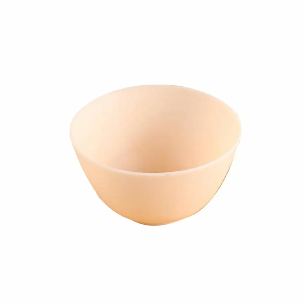 12.5X8CM Home Use Odorless Anti-drop Silicone Bowl Facial Mask Mixing Bowl Prep Measuring Bowl (L, Yellow)