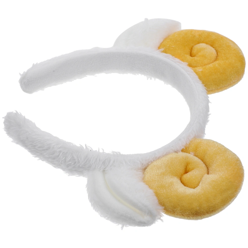 Yellow Shofar Hair Hoops Decorative Headband Adorable Sheep Horn Hair Bands Sheep Ears Head Hoops Party Favors Supplies Decorations