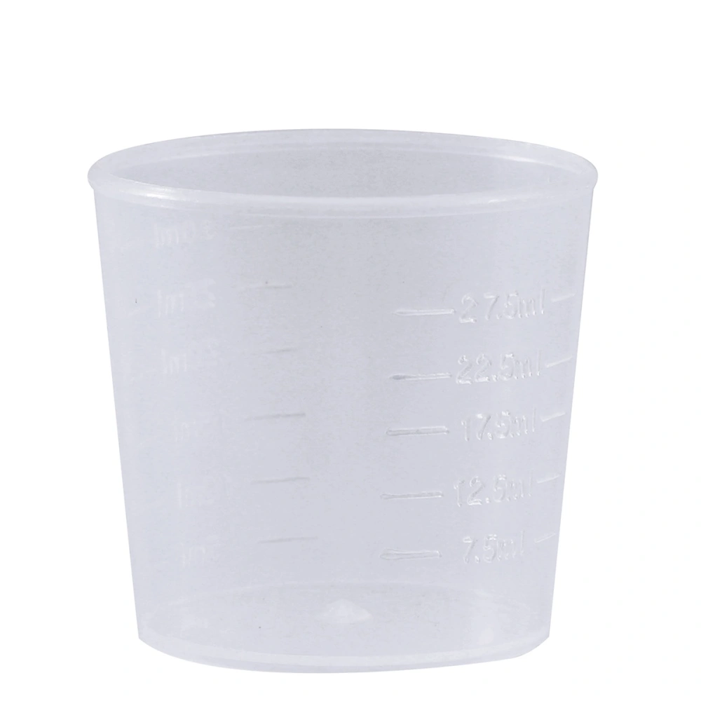 100pcs 30ml Plastic Graduated Cups Measuring Scale Cups Transparent Liquid Container for Mixing Paint Stain Epoxy Resin