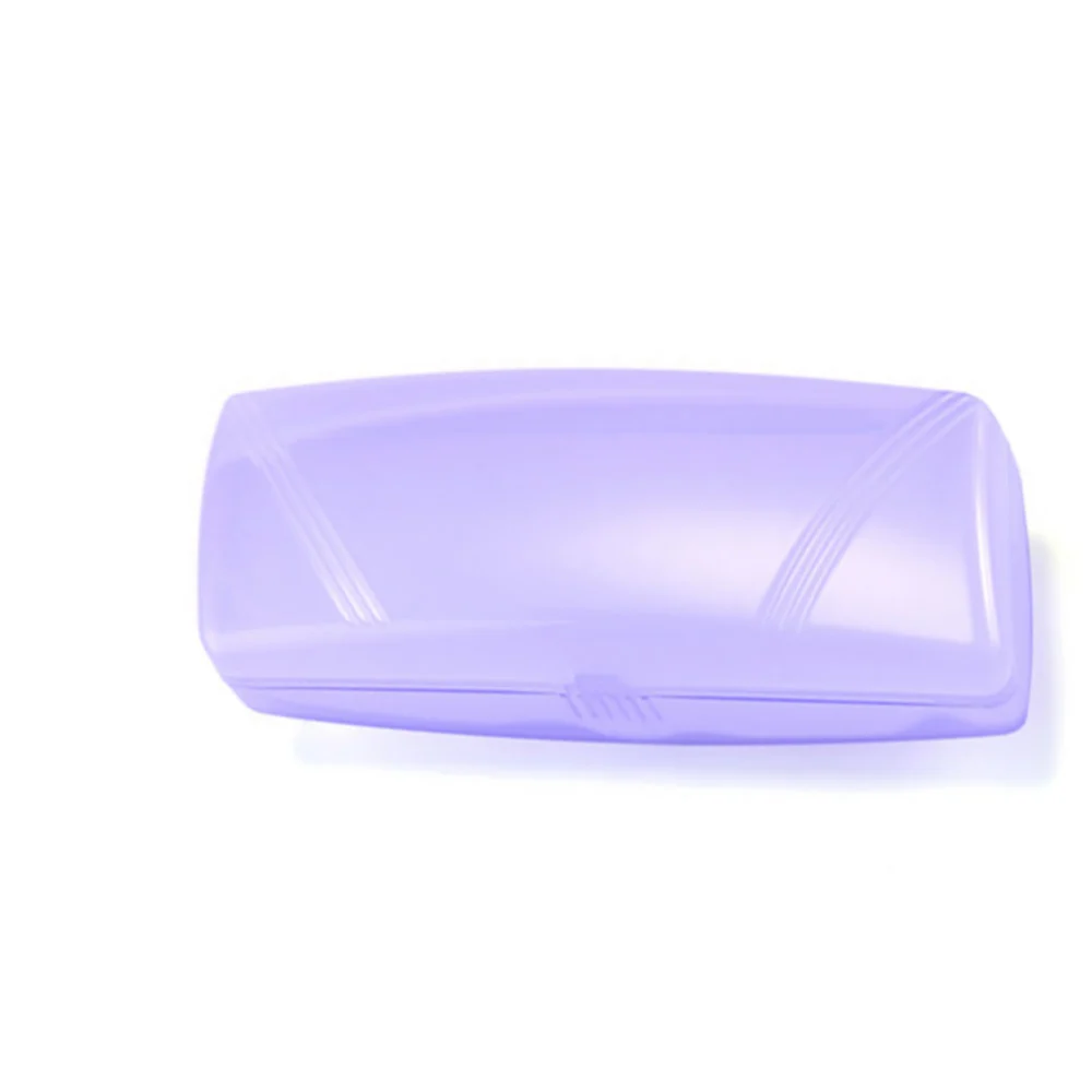 5pcs Portable Plastic Eyeglasses Box Anti-pressure Glasses Case Transparent Sunglasse Protectors for Man Woman (Purple)