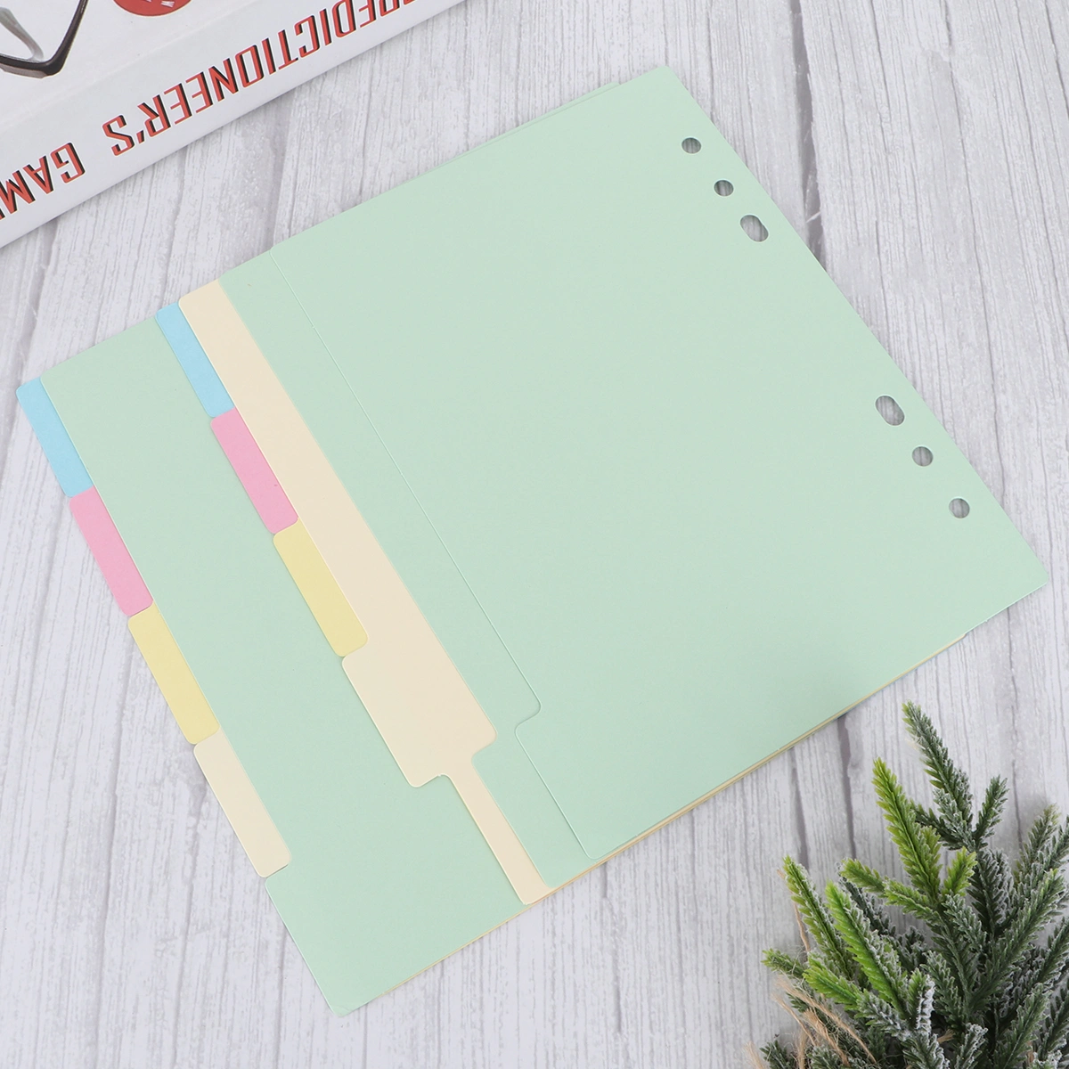 2 Sets 5 Colors Tab Dividers A5 Index Classified Lables 6-Holes Colorful Filler Project Sorter Pages for Ring Binders Planner Notebook (A5)