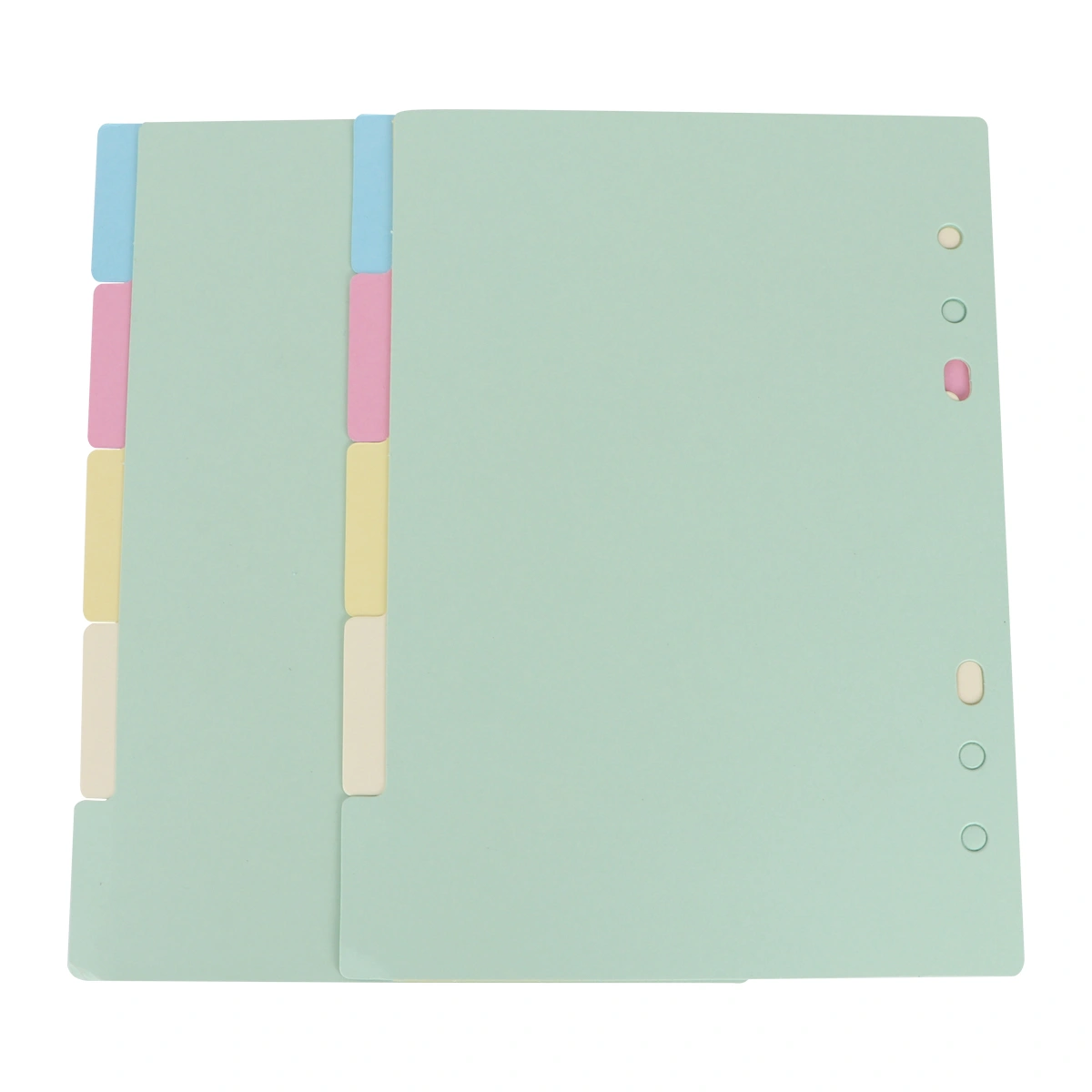 2 Sets 5 Colors Tab Dividers A5 Index Classified Lables 6-Holes Colorful Filler Project Sorter Pages for Ring Binders Planner Notebook (A5)