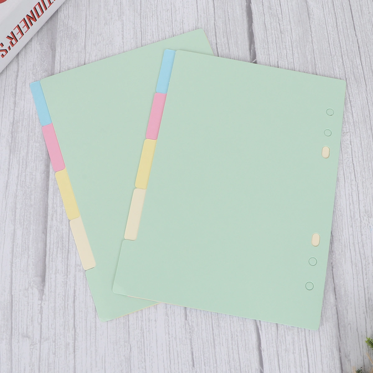 2 Sets 5 Colors Tab Dividers A5 Index Classified Lables 6-Holes Colorful Filler Project Sorter Pages for Ring Binders Planner Notebook (A5)
