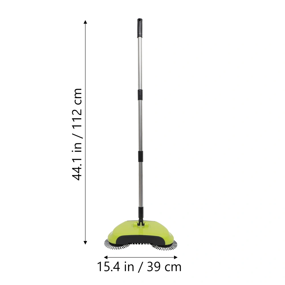 Multi-function 3 in 1 Household Cleaning Lazy Hand Push Sweeper Broom Dustpan Trash Bin 360° Rotating Floor Cleaning Mop (Green)