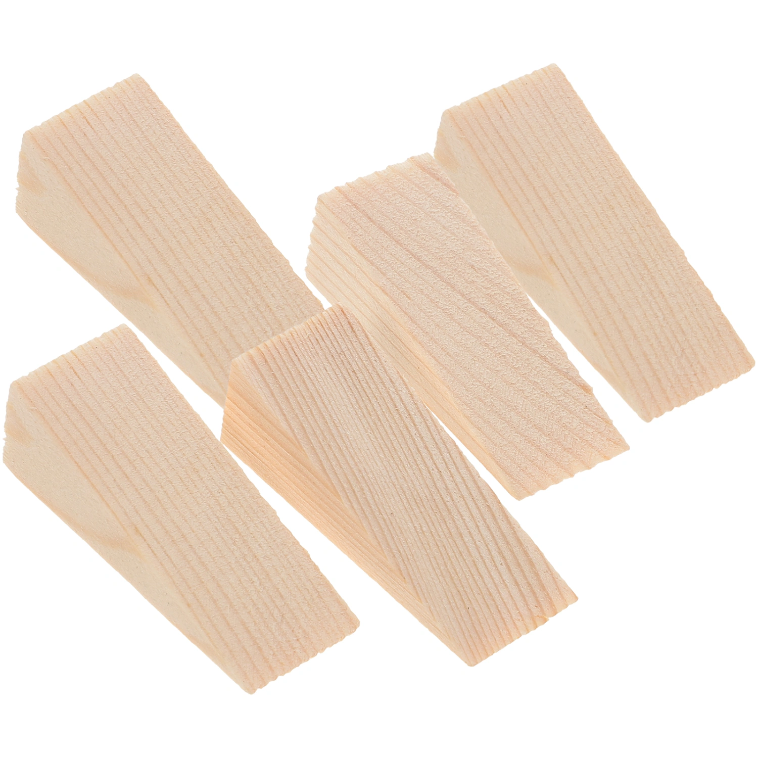 5PCS Door Stop Sturdy Wooden Door Stopper Practical Triangular Wedges Heavy Duty Door Wood Stopper Household Wedge Door Holder for Home Store Use Size S