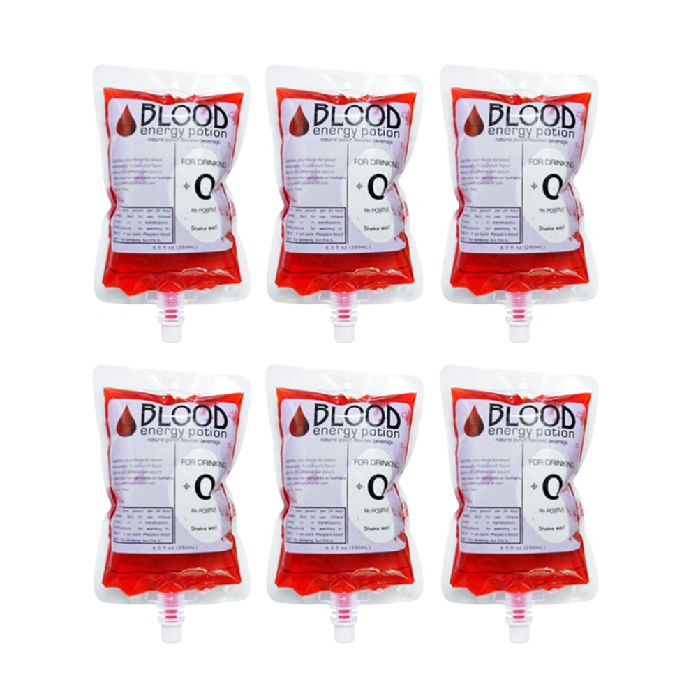 12pcs 150ML Blood Bag Drink Storaging Bag for Hallowmas Festival Party Gathering (Blood Type Is Random, Without Hook and Funnel)