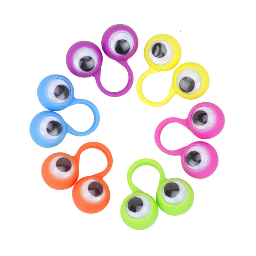 20 Pcs Finger Toy Educational Intelligent Finger Toy Large Eyes Finger Ring Puppets Funny Finger Game Toy for Kids Children Gift Party Favor (Random Color)