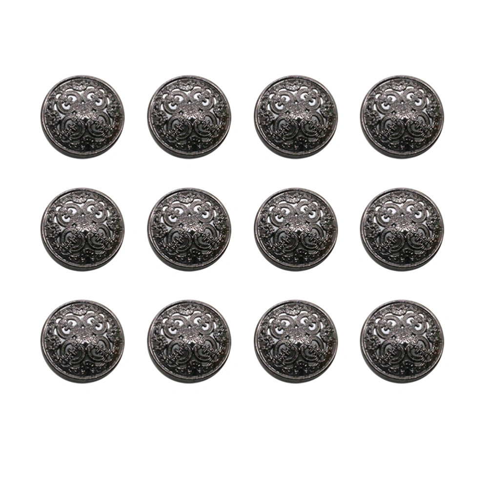 30pcs 25mm Stylish Metal Buckle Hollow-out Button Handcraft Tools Down Button DIY Sewing Buttons for Decor Use (Black)