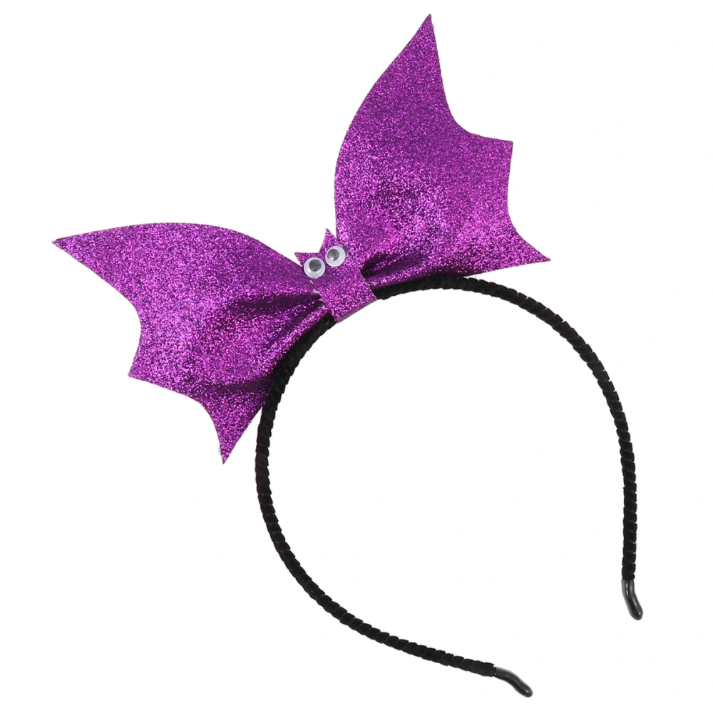 Simulation Bat Hair Hoops Sequin Performance Headbands Creative Hair Band for Women Girls Purple