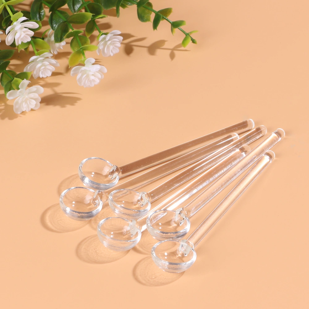 3PCS Long Handle Glass Tea Spoons Tableware Clear Coffee Stirring Spoons Flatware for Home Kitchen