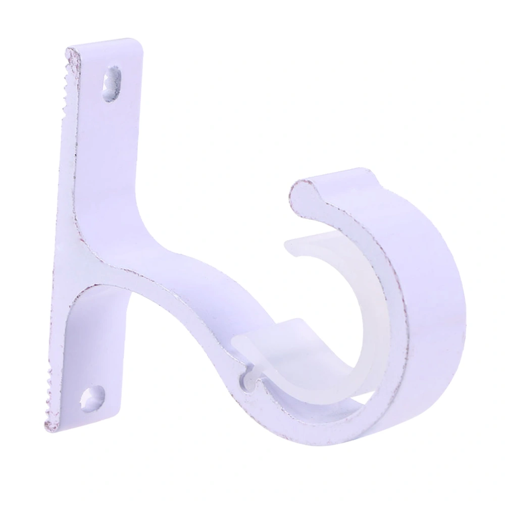 2PCS Curtain Rod Aluminium Alloy Thick Single Bracket Mounting Bracket(White)